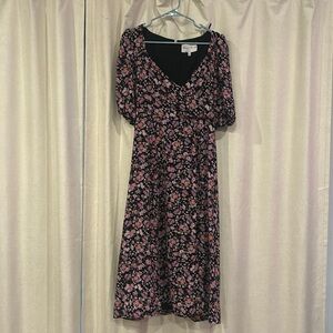 Charles Henry Floral Midi Dress